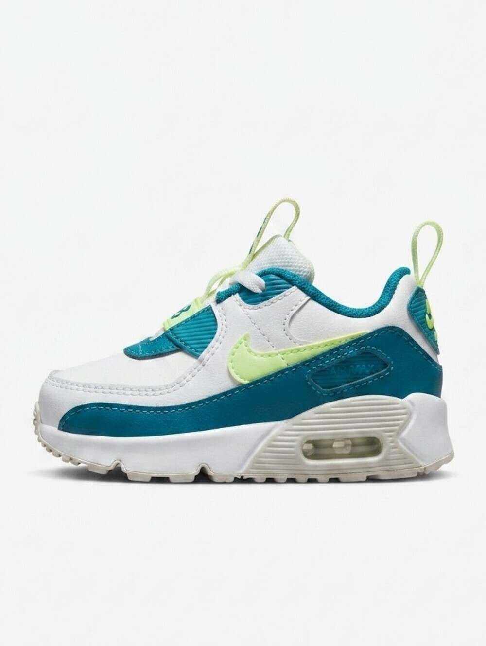 Infants Nike Air Max 90 Toggle (TD) Size 3.5 C Teal Neon Green White Baby - Picture 1 of 7